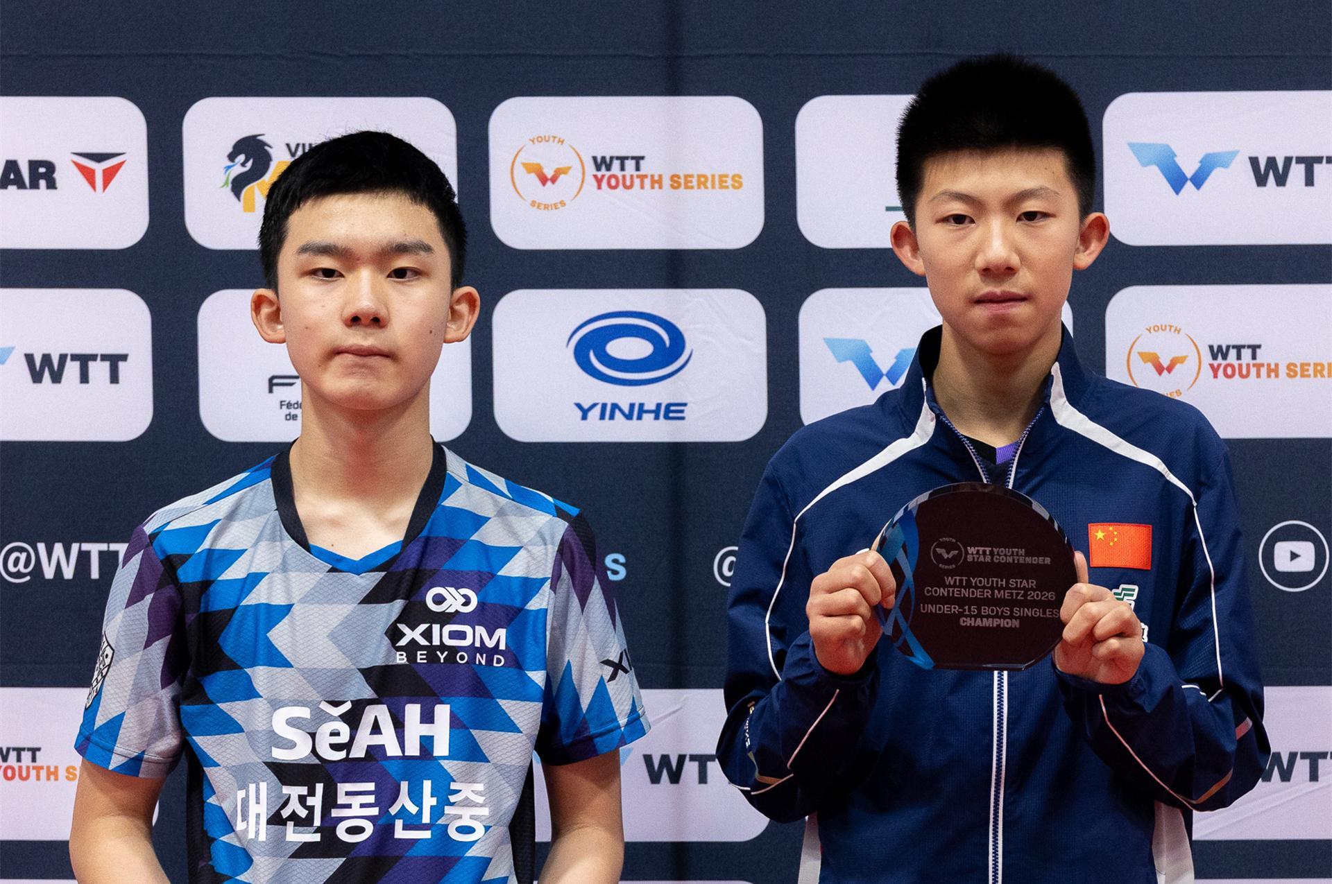 3-0横扫U15世界第1！国乒13岁天才新星崛起！42天夺5冠看齐王楚钦